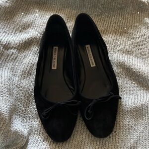 Manila Blahnik Veralli suede bow ballerina flats size 38